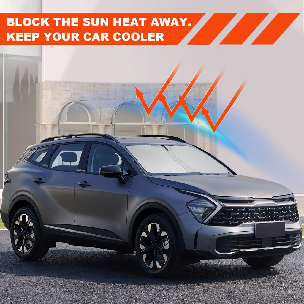 Солнцезащитная шторка на лобовое стекло для Kia Sportage 2018-2022 Аксессуары Солнцезащитный козырек Складной Защита от солнца Блокирует УФ-лучи Автомобильный солнцезащитный козырек
