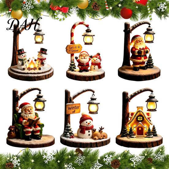 Cute Resin Night Light for Nursery Christmas Santa Claus Reading Lantern, Snowman Elk LED with Warm Battery Operated Glow, USB Tabletop Decor