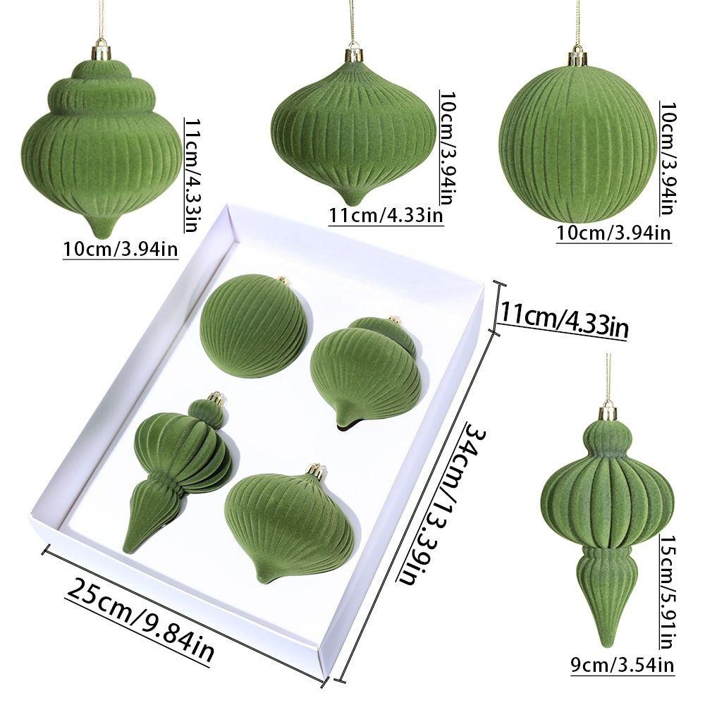 4pcs Flocked Christmas Ball Pendant Delicate Shatterproof Mini Christmas Ball Decoration Creative Xmas Tree Hanging Ornament