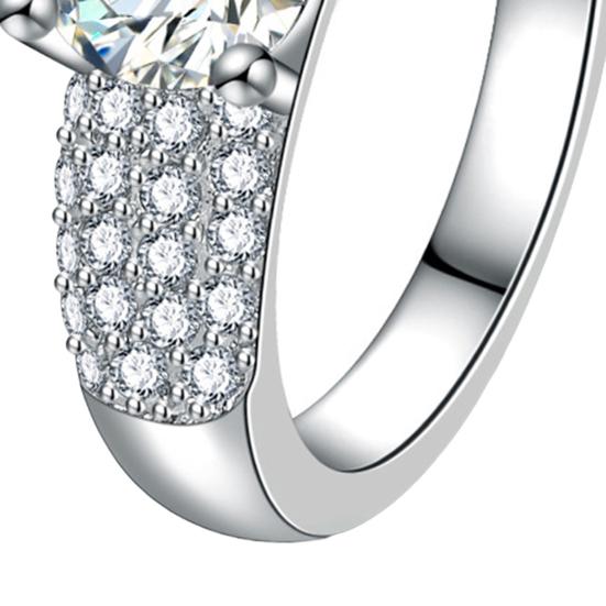 Кольцо с цирконием, изысканное мастерство, блестящая геометрическая полировка, ослепительный долговечный ювелирный аксессуар, женское обещание