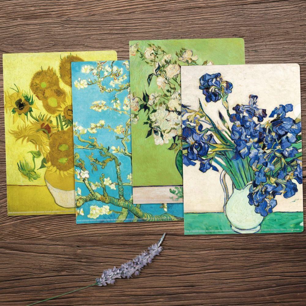 Папка-презентация Папка L-образной формы Серия «Забавные известные картины» Документы Органайзер для бумаги Сумка для хранения Папка для файлов A4 Настольный