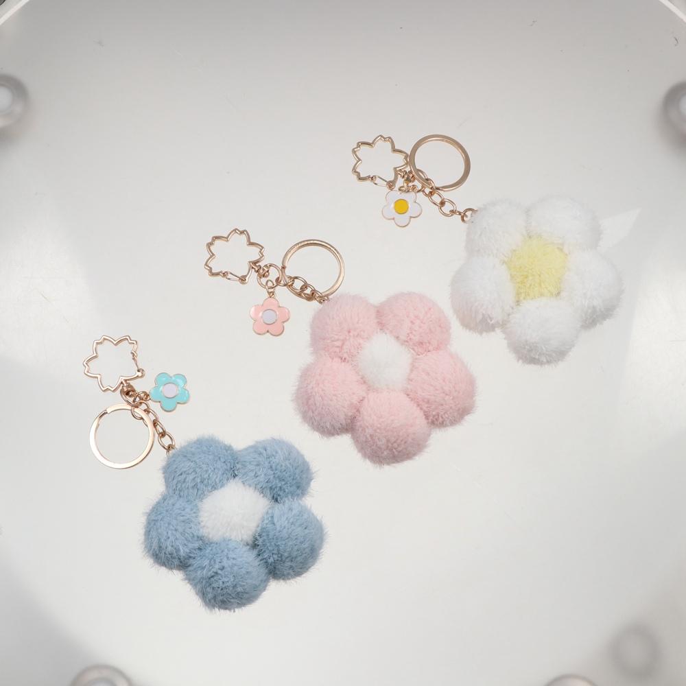 Bag Decoration Key Buckle Car Key Ring Ornaments Cartoon Pendant Flower Keychain Backpack Charms Stuff