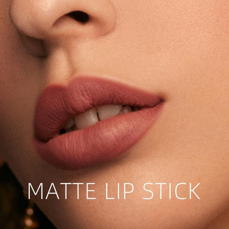 Матовая матовая 12-цветная однотонная помада Velvet Lipstick, которую нелегко приклеить к чашке