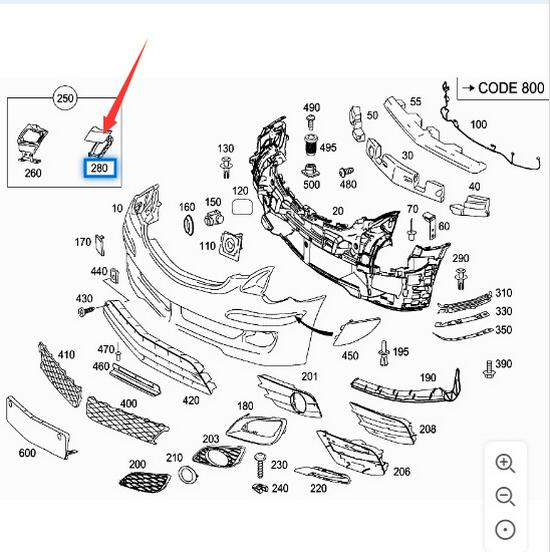 2518800125, 2518800225 Mercedes W251 R350 Front Bumper Spray Cover
