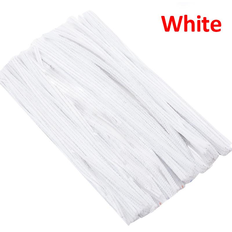 100/10pcs Colorful Chenille Stems Pipe Cleaners Plush Tinsel Stem Wired Sticks Twist Stick Hair Strip DIY Craft Educational Toys