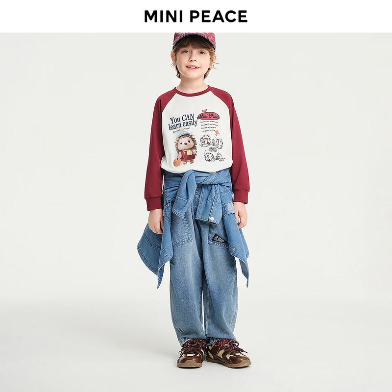 Джинсы для мальчиков MINIPEACE, осенние, свободного кроя