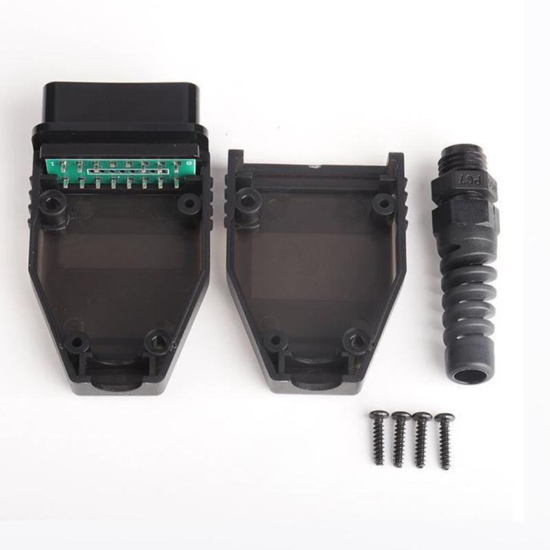OBD2 16Pin J1962 Connector 1 Set Stable Signal Transmission OBD II Male Adaptor for Auto Fault Detection
