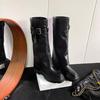 Модные высокие сапоги до колена, массивная женская обувь, зима 2025, новые кожаные удобные ботинки челси в стиле панк-гладиатор, модные готические зимние ботинки челси Mujer