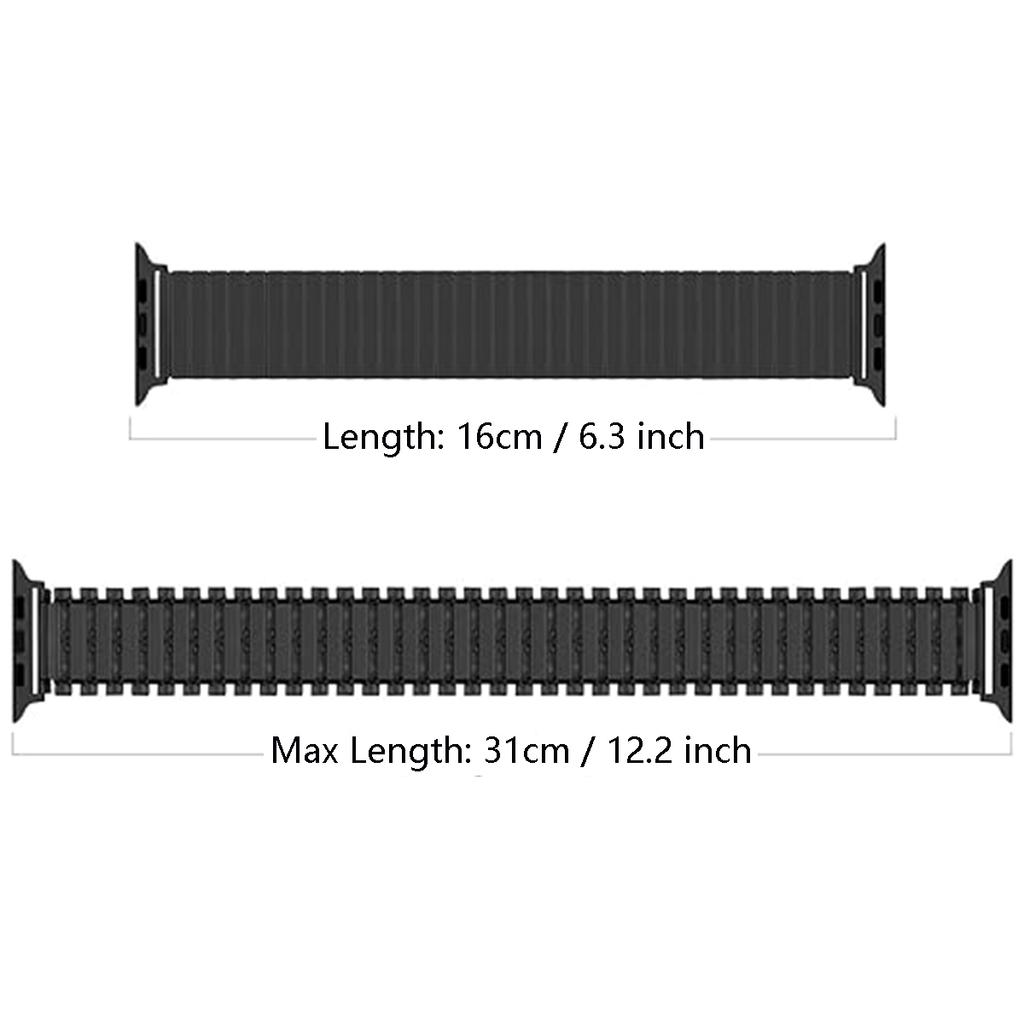 Elastic Metal Watchband For iWatch Series 8 7 6 5 4 3 2 1 Ultra Stainless Steel Strap For Apple Watch 38/40/41/42/44/45/49mm Expansion Luxury Bracelet