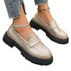 Autumn New Low-heeled One-pedal Low-top Women's Large-size Small Leather Shoes