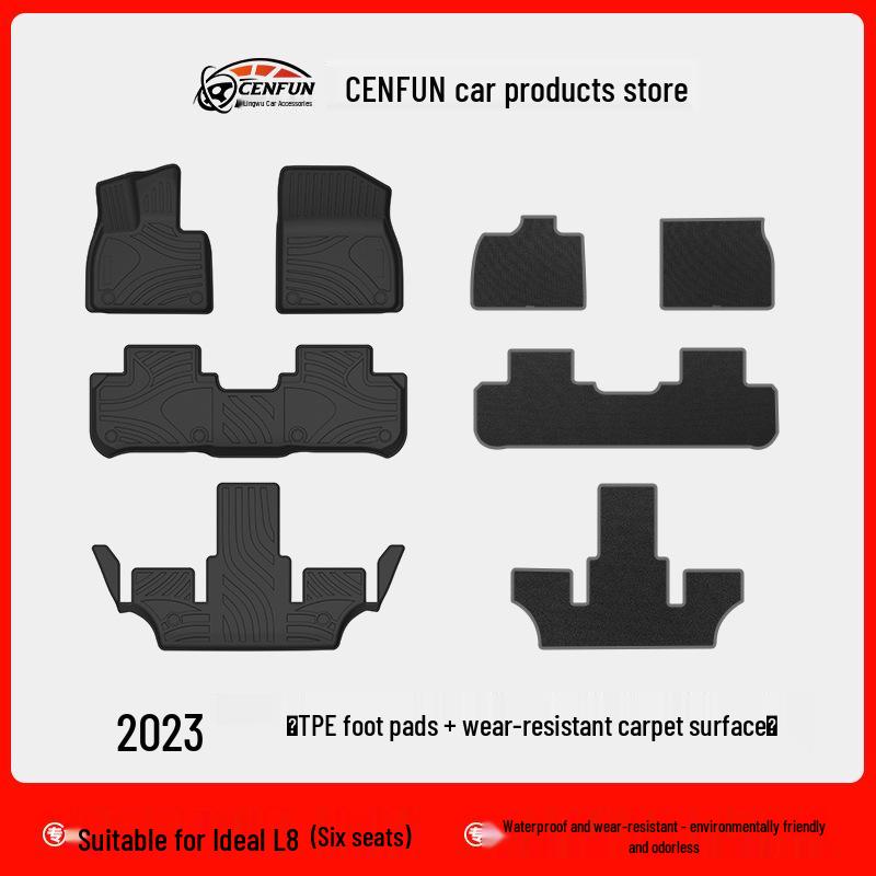 2023 Li L8 Водонепроницаемые TPE Коврики для пола: Экологичные, двухслойные коврики для салона автомобиля