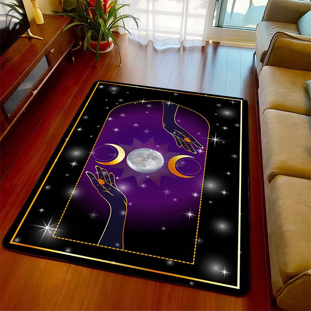 Triple Moon Goddess Carpet Wicca Goth Subculture Rock Romance Non-slip Doormat Mat Hallway Entrance Door Rug Bedroom Decor