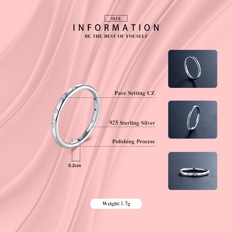 Модиановое кольцо из стерлингового серебра 925 пробы, штабелируемое кольцо, модное простое прозрачное CZ свадебное кольцо для женщин, настоящие классические ювелирные изделия