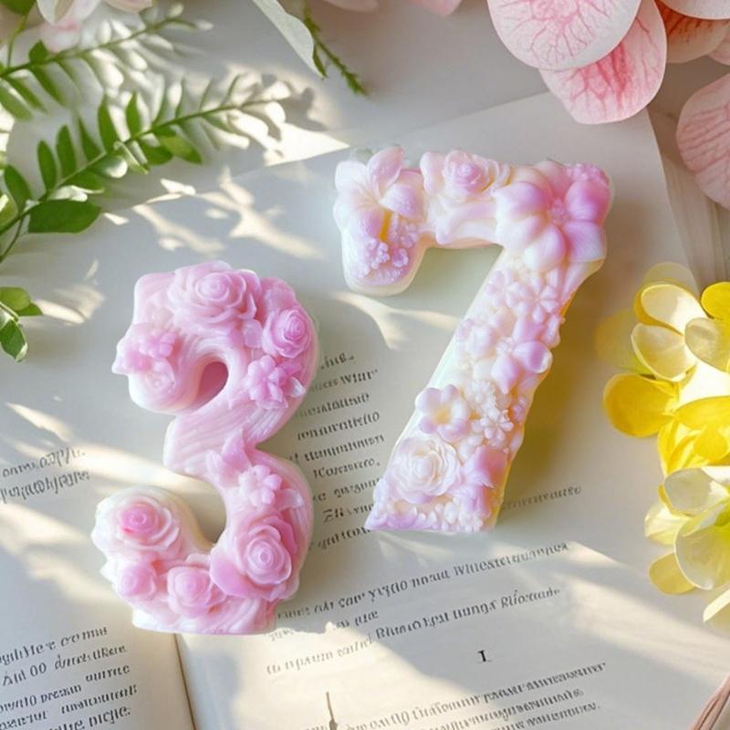 Многоразовая силиконовая форма для свечей с цифрами для взрослых и детей, для рукоделия, термостойкая, легко извлекаемая