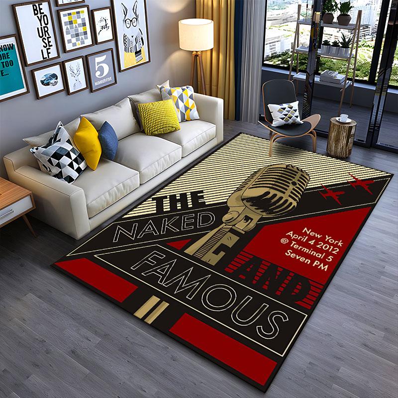 Retro Microphone Concert Design suitable as a non-slip mat for the living room or bedroom sofa