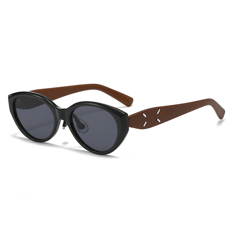 Silicone nose pad retro sunglasses for women, ultra-light TR polarized sun protection cat-eye sunglasses, lightweight and luxurious style
