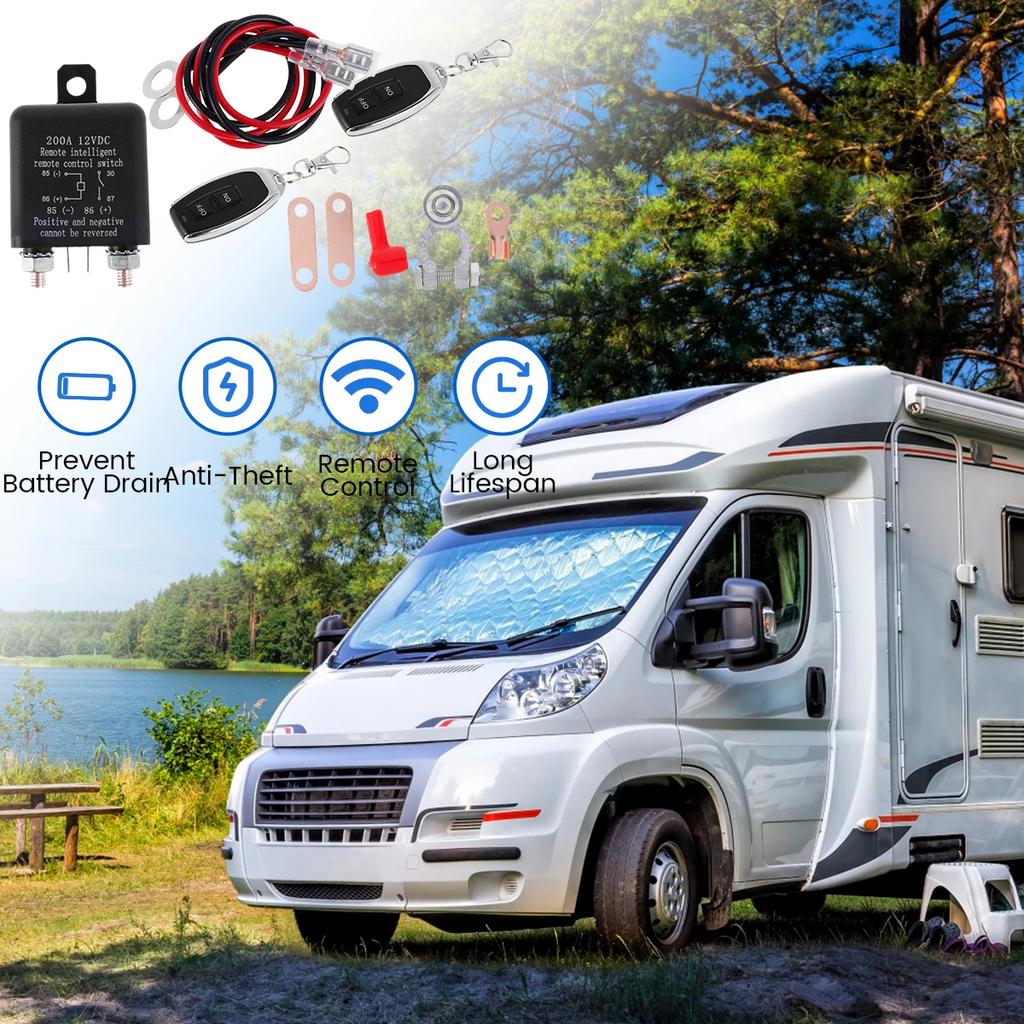 Battery Switch Relay 12V Remote Battery Kill Switch Car Batterys Disconnect Relay Anti-Theft Shut Off Switch Battery Isolator