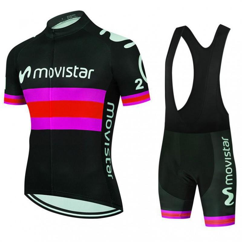 Mens Cycling Jersey Bib Shorts Set 2026 Movistar Team Breathable Riding Kit Road Bike