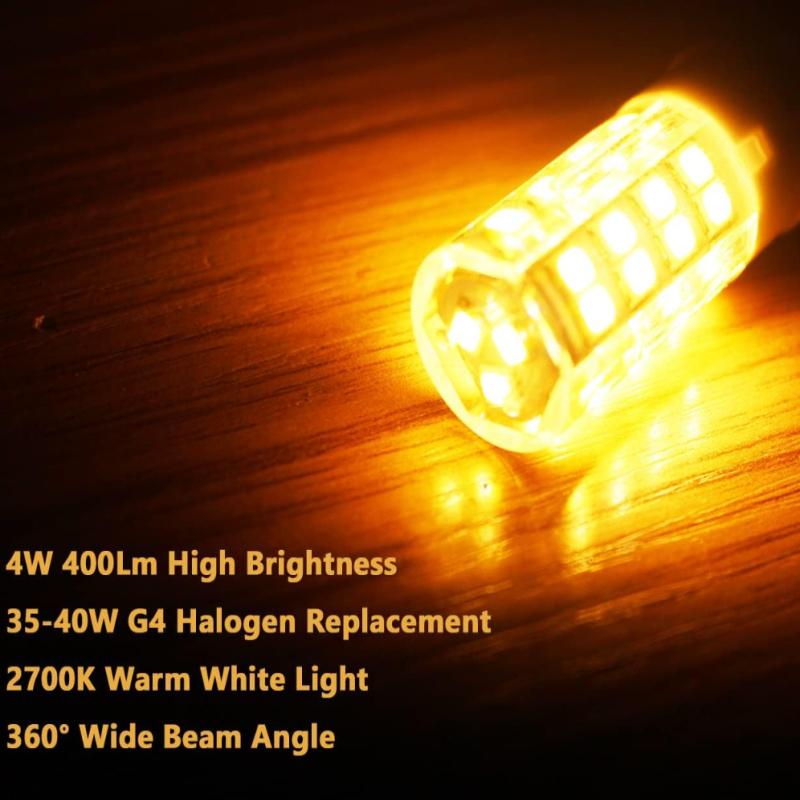 G4 LED Light Bulbs 3000K Warm White Lighting Dimmable 3W Equivalent to 30W DC 12V-24V Bi-pin LED Bulb Silicone G4 Lamp