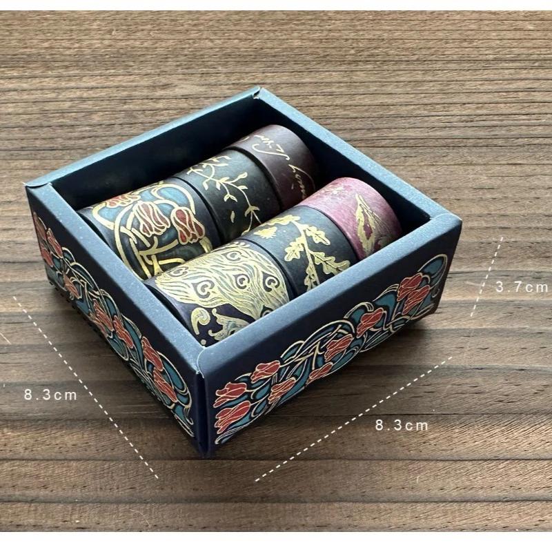 Ретро Ваcи Лента Серия с Золотой Фольгой Узор Искусство DIY Ручной Аккаунт Коллаж Подарочная Декорация Студенческие Канцтовары Крафт Лента