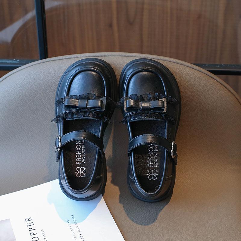 Туфли для девочек 2024 весна новые маленькая принцесса бант цветы корейская принцесса мягкие мокасины элегантная детская повседневная обувь