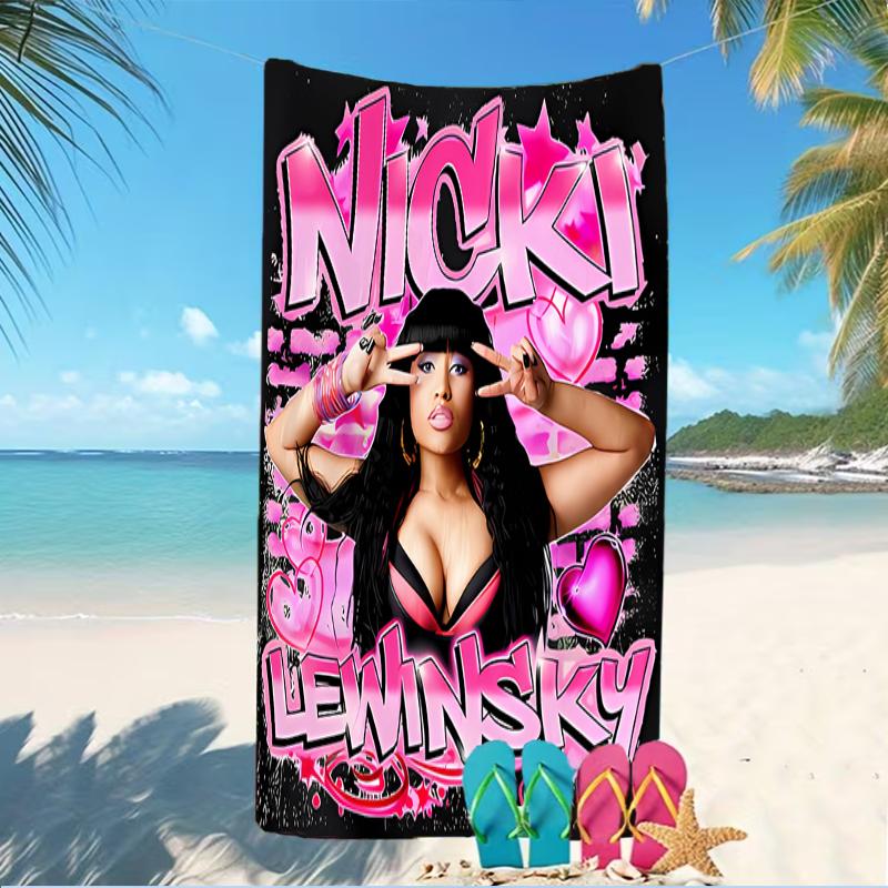 Beach Towel with Nicki Minaj Pattern - soft,absorbent,machine washable Lightweight&Modern,swimming,Travel Essentials