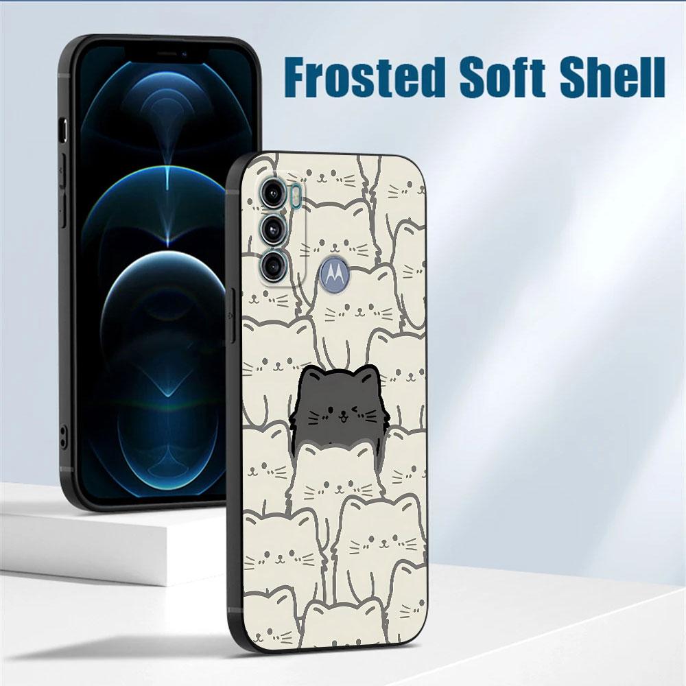 Чехол для телефона Motorola Moto G200 5G Edge 40 Pro Edge 30 Neo Edge 20 Pro One Fusion Plus G9 Plus Мультяшный Счастливый Кот
