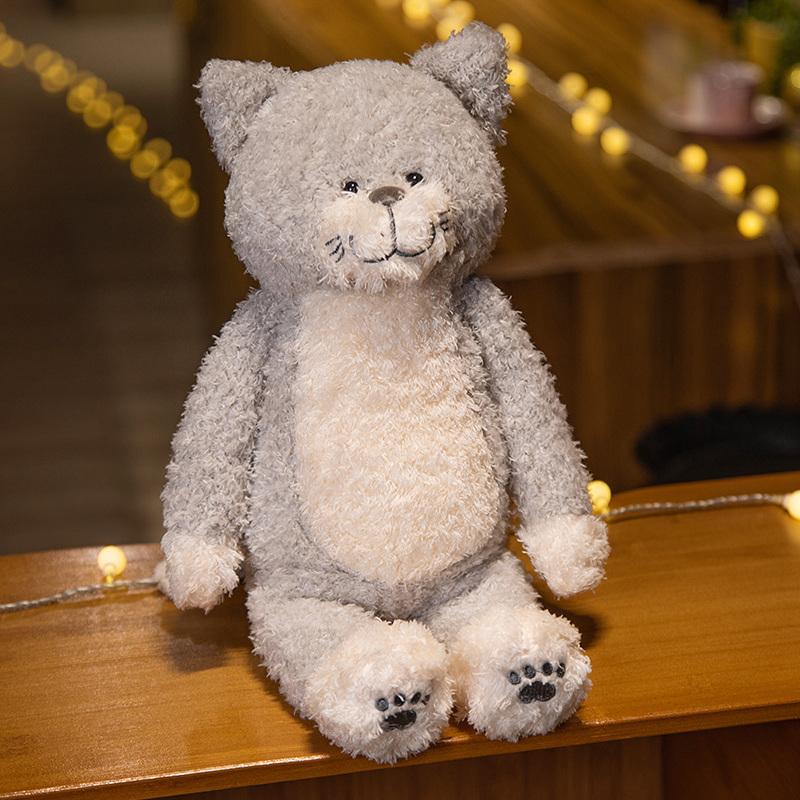 Simulation Tea Rice Cat Pattern Cat Plush Toy Doll Creative Cute Home Decoration Children Play Dolls Dolls Comfort Holiday Gifts