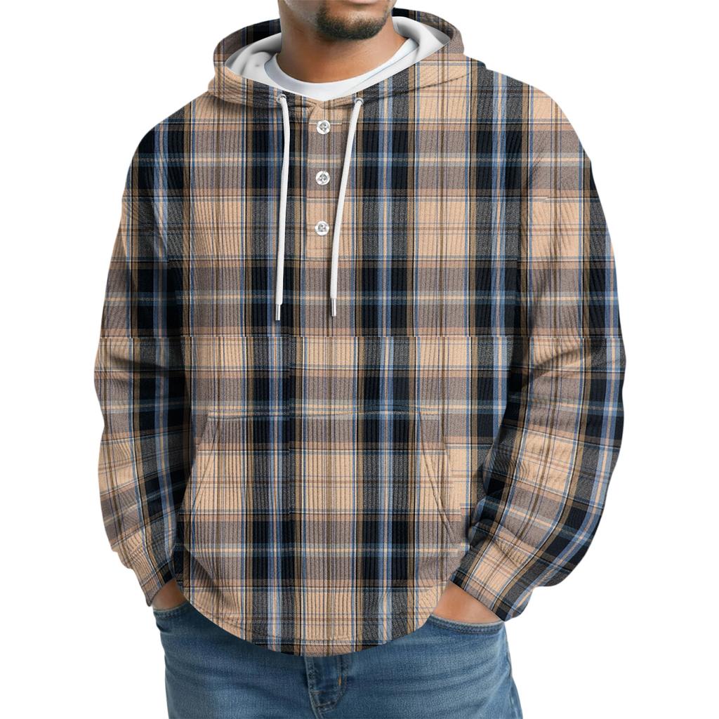 Men's Knit Hooded Sweatshirt Casual Long-Sleeve Sweatshirt