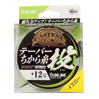 SUNLINE CASTEST Конусная нейлоновая леска, #2-12, Желтая, 75м