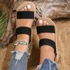 New Minimalist Slingback Wedge Sandals Outdoor Summer Lightweight Slides Solid Color Thick Bottom Ladies Shoes Female Sandals