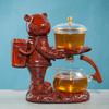 Creative Astronaut Kungfu Tea Set Automatic Glass Teapot Heat-resistant Tea Infuser Glass Tea Maker Pot With Base