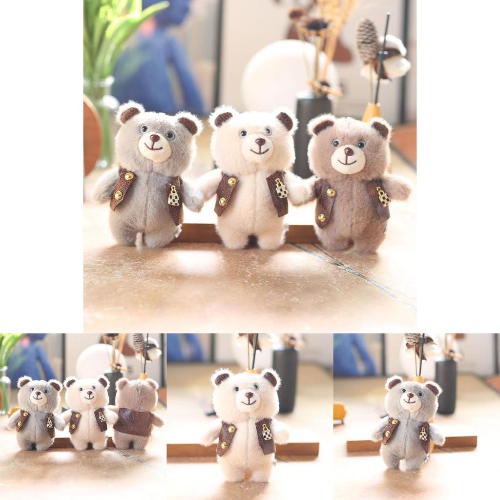 Delightful Miniature Bear Plush Toy Keychain With Super Soft Fabric For Trendy Bag Accessories