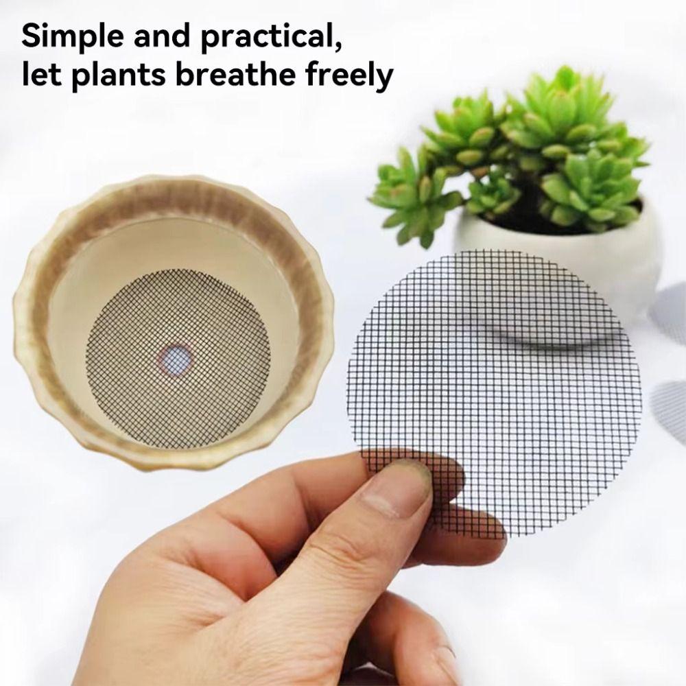 50PCS/Set Plastic Flower Pot Hole Mesh Pad Round Flower Pot Gasket Bonsai Flower Tools
