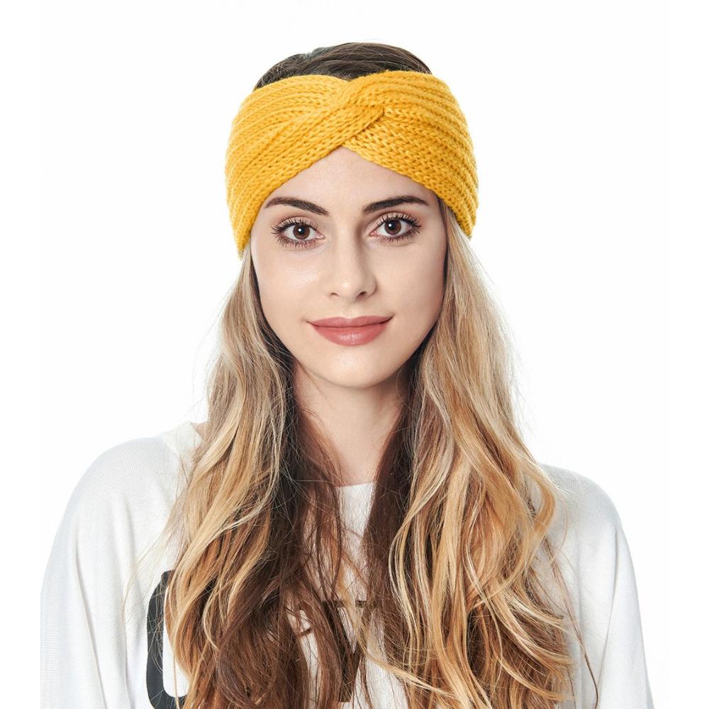 Women Hairband Head Wrap Cross Knot Hairband Hair Accessories Knitted Headband Ear Warmer Headband