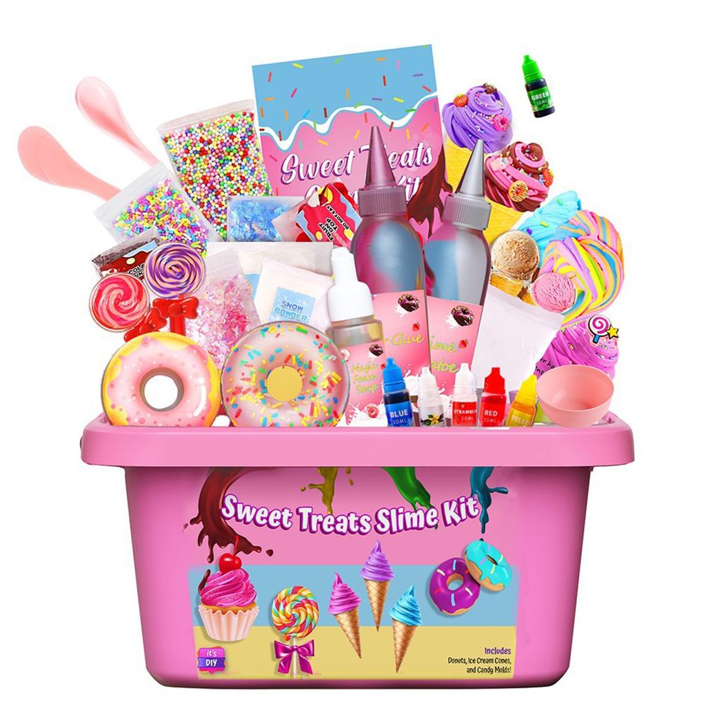 DIY Donut Slime Kit For Girls, Amazing Donut Slime Making Kit, Fun Gift, 10 Year Old Girl Birthday Gift And 8-10 Year Old Girl Toys 350ml