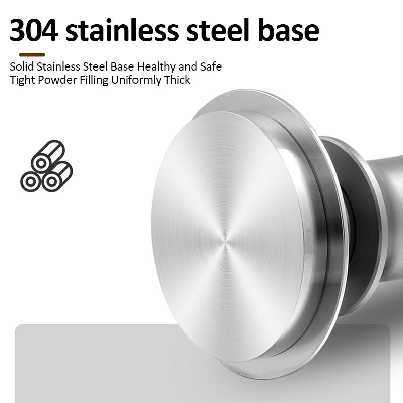 51/53/58mm Coffee Tamper Stainless Steel Coffee Powder Constant Press Hammer with Scale Flat/Thread Base Espresso Accessories