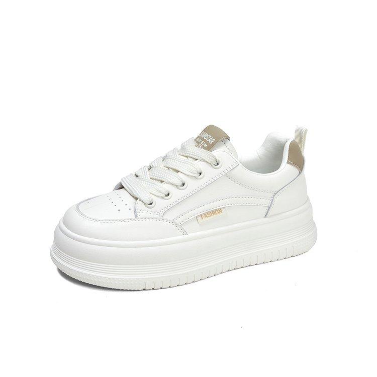 Маленькие белые туфли с толстой подошвой, женские осенние туфли, увеличивающие рост, повседневные спортивные туфли для сноуборда, студенческие дышащие легкие туфли для одинарного ношения