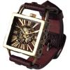 Ручная работа Change World SUN MOON Квадратный Винный Коричневый Латунь и Часы, [L-17-WBR]