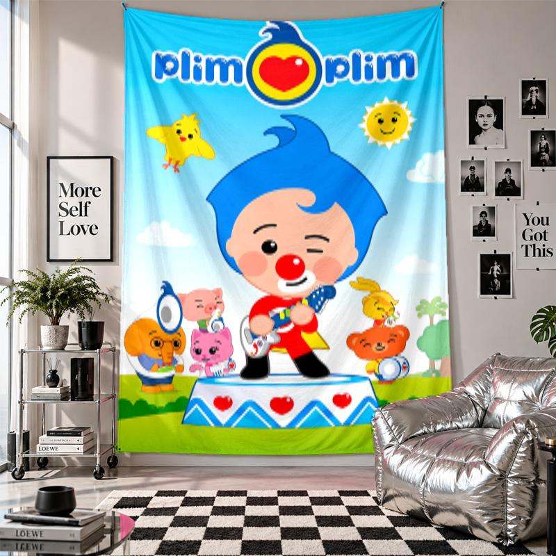 Wall TapestryEl Payaso Plim Plim Art Hanging Cloth Decorative Background Cover for Room Decoration