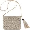 Straw Bag for Women, Summer Beach Straw Bag with Tassel, Weave Handmade Single Crossbody Bag with Zipper