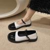 2024 New  Women's Heeled Single Shoes Versatile Women's Shoes Square Toe Comfortable Spring and Autumn One-Word Buckle Strap