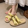 Summer Slippers Women Wear New Thick-bottomed Fairy Bow Pearl 2025 Fashion Open-toed Cool Slippers