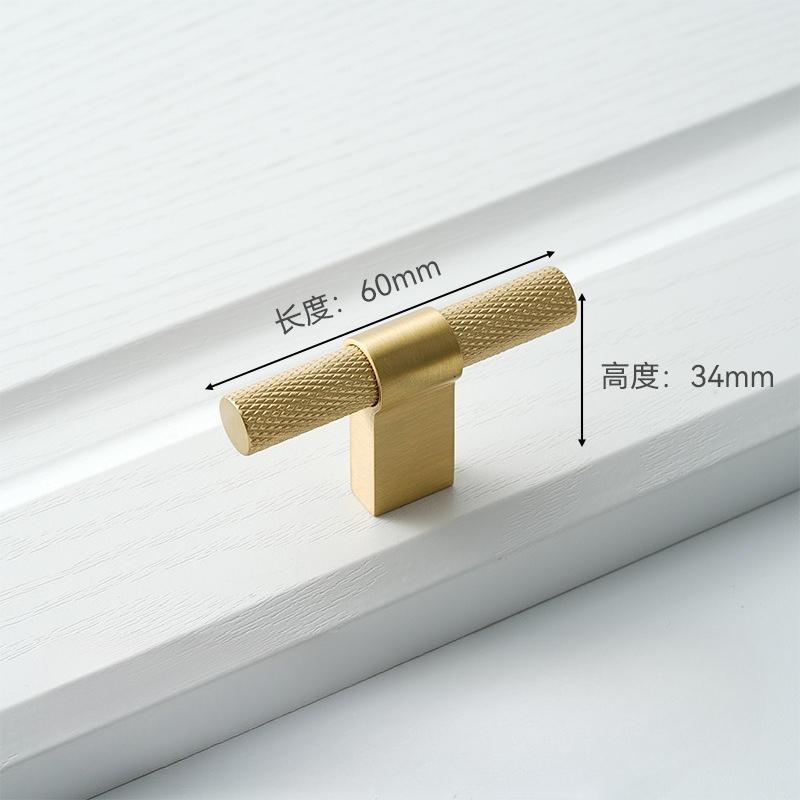 Knurled Solid Brass Furniture Handles Golden Handles for Wardrobe and Drawer Opulent Hardware Finishes Kitchen Cabinet Handles