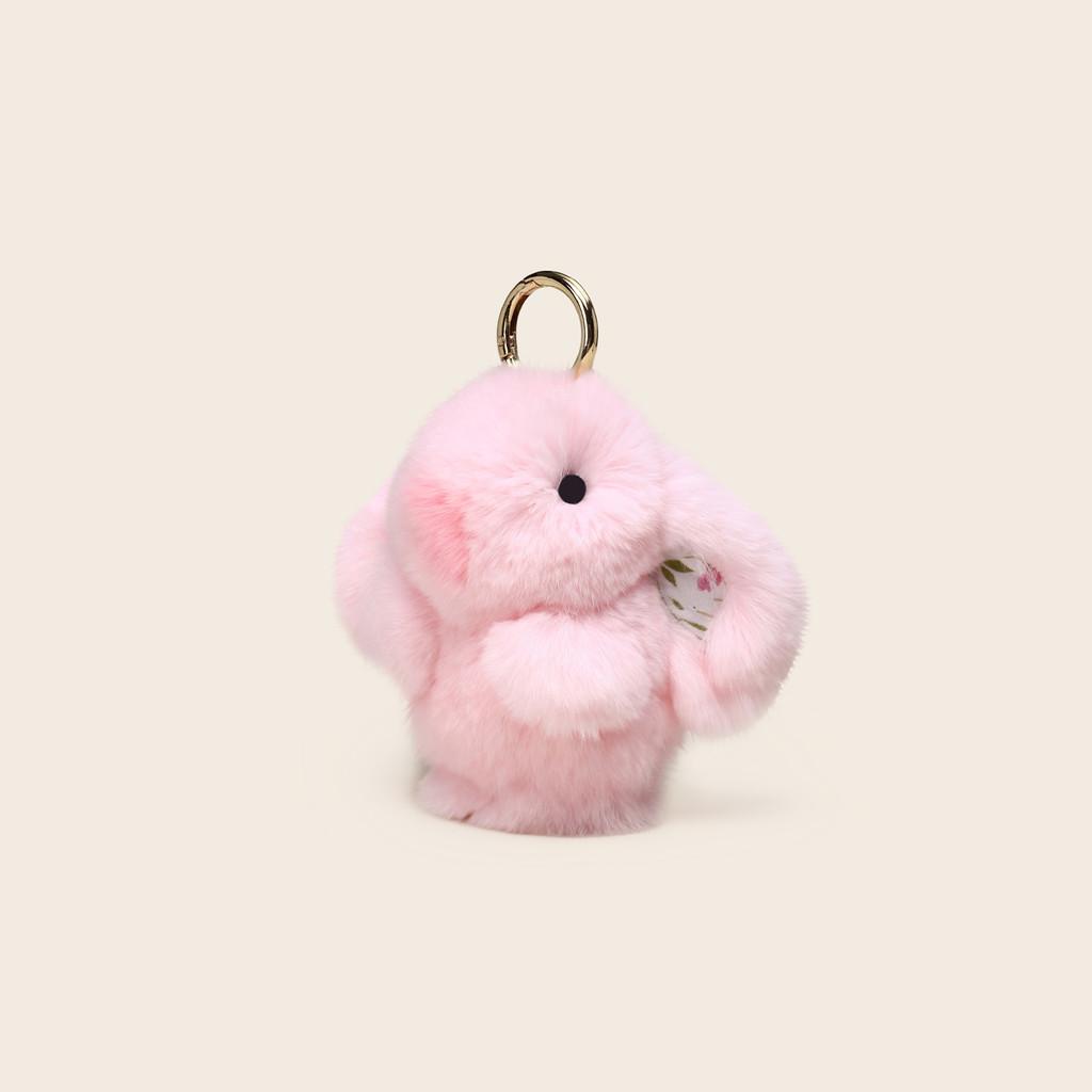 Bunny Plush Keychain With Flower Print For Bag Pendant Decoration Gift Kids