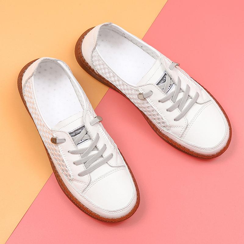 Модная женская обувь из натуральной кожи с мягкой подошвой для прогулок на открытом воздухе летом, вулканизированные кроссовки для бега, женские кеды на плоской подошве, фитнес-обувь