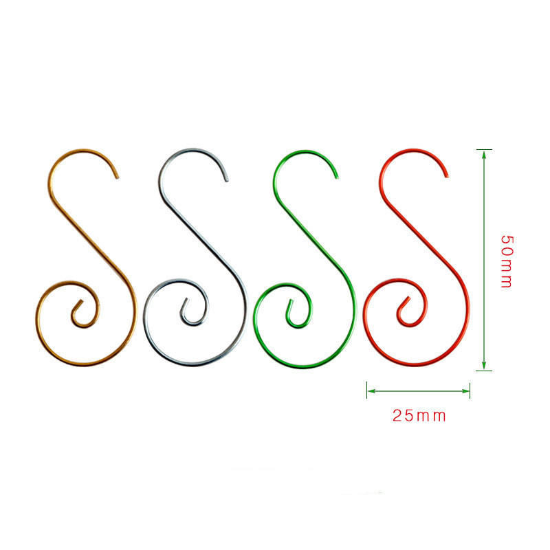 20 шт. Рождественский орнамент S-образный металлический крючок держатель подвеска для рождественской елки шары подвесные крючки новогодние принадлежности для украшения вечеринки