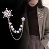 Элегантные женские броши-булавки с жемчугом, цепочкой, кисточками и снежинками, подарки, модные цепочки, ювелирные изделия, эмалевые булавки, изысканные броши для одежды, подарок
