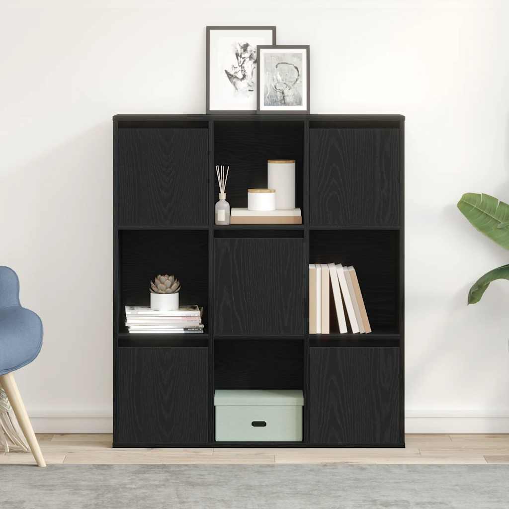 Bookshelf Black Oak Effect 89 x 24 x 101.5 cm Engineered Wood