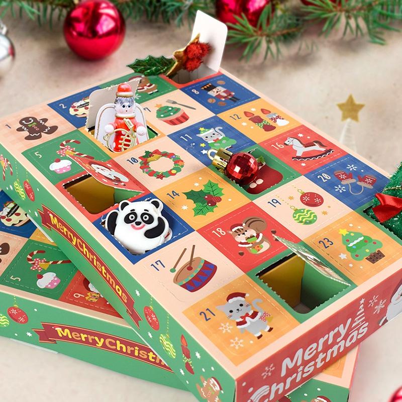 Christmas Gift Blind Box 24 Grids Surprise Christmas Party Favors Packaging Box 24 Days Christmas Advent Calendar New Year Gifts